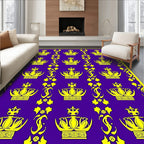 Royal Crown Purple Yellow Tile Rug