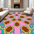 Psychedelic Pink Turtle Shell Swirls Rug
