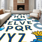 Navy Blue Submarine Alphabet Collection Rug