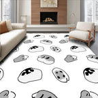 Whimsical Gray Blob Organic Scattered Rug