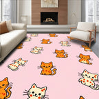 Whimsical Orange and Cream Kittens Rug