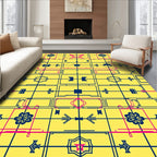 Yellow Cobalt Pink Geometric Accordion Rug