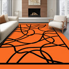 Bold Orange Abstract Swirl Rug