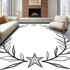 Black Star Laurel Wreath Rug