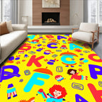 Playful Alphabet Characters And Flowers Rug