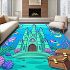 Mermaid Castle Ocean Fantasy Rug