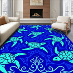 Ocean Blue Turtle Swimmers Rug