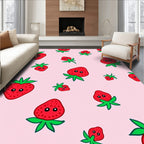 Playful Red Strawberry Patch Rug