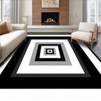 Monochromatic Nested Squares Illusion Rug