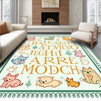 Whimsical Kitty Alphabet Letters Rug