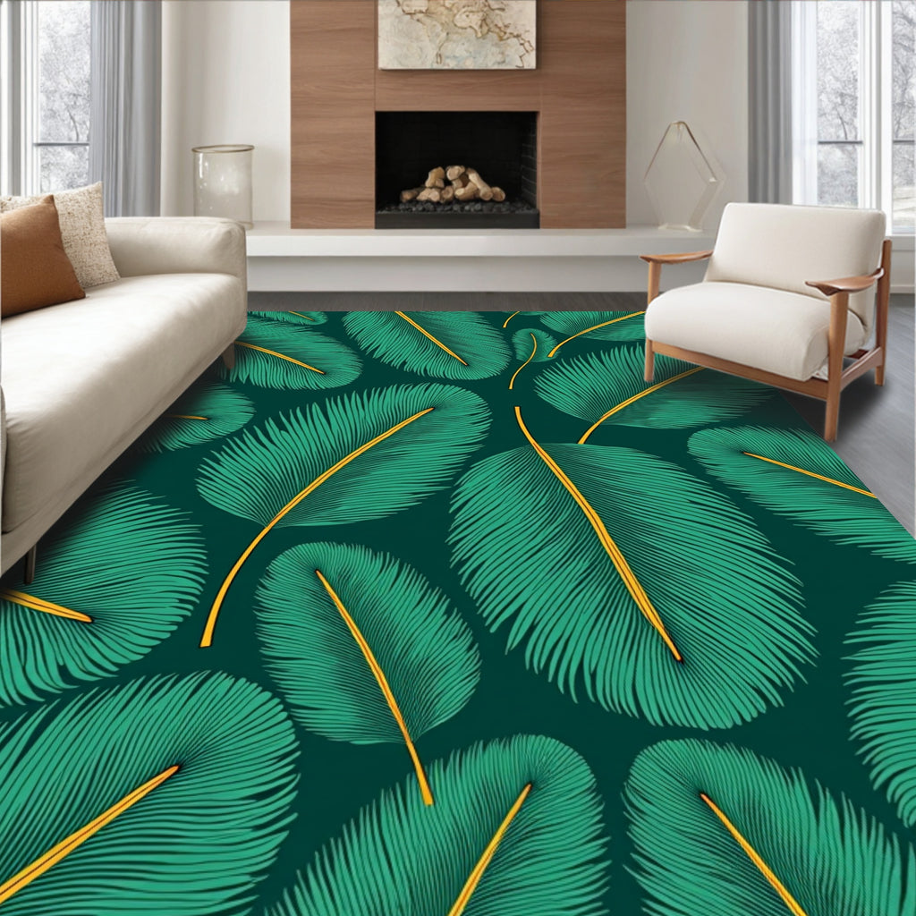 Emerald Green Feathered Canopy Rug