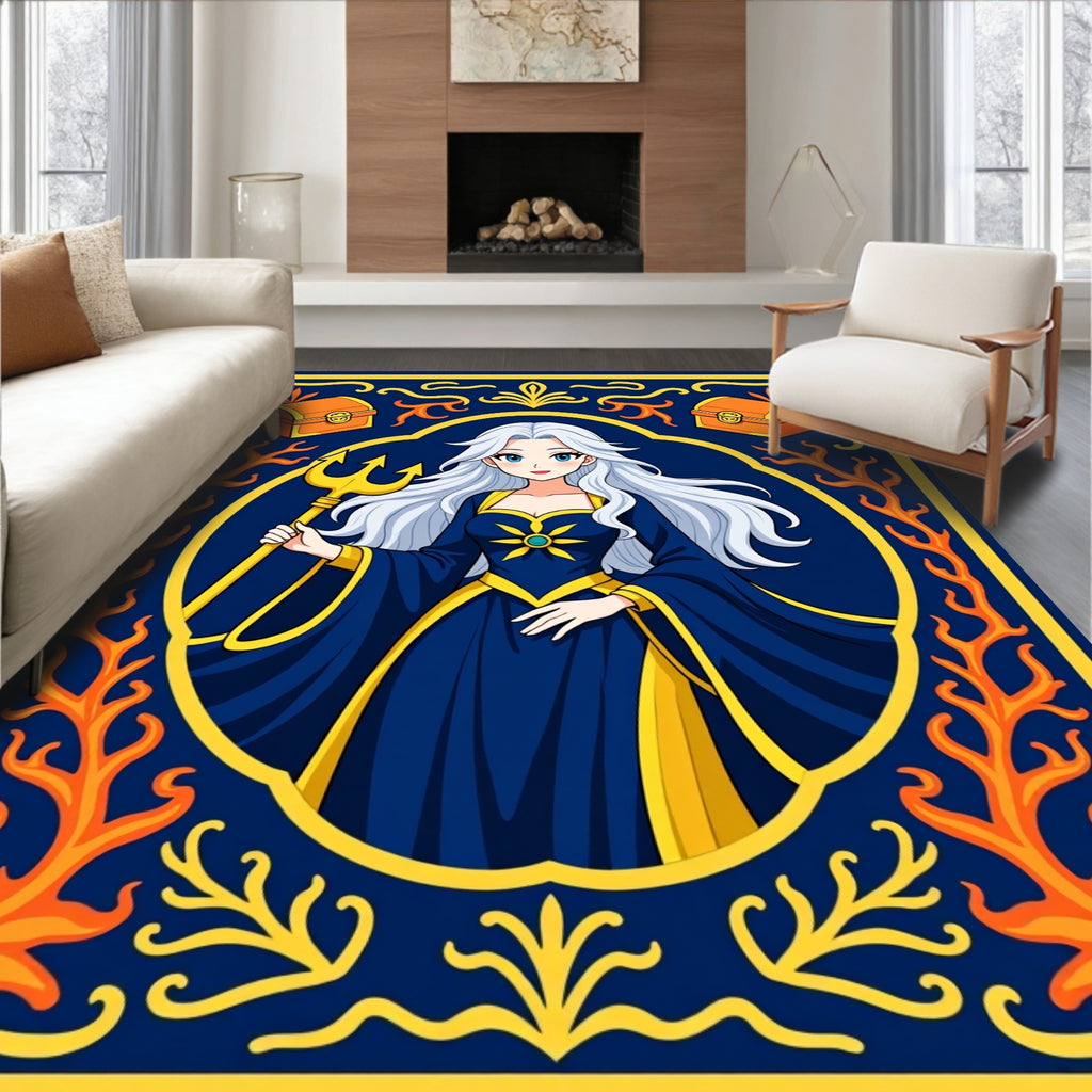 Mystic Mermaid Jewel Chest Border Rug