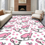 Pink Polka Dot Saddle Whimsy Rug