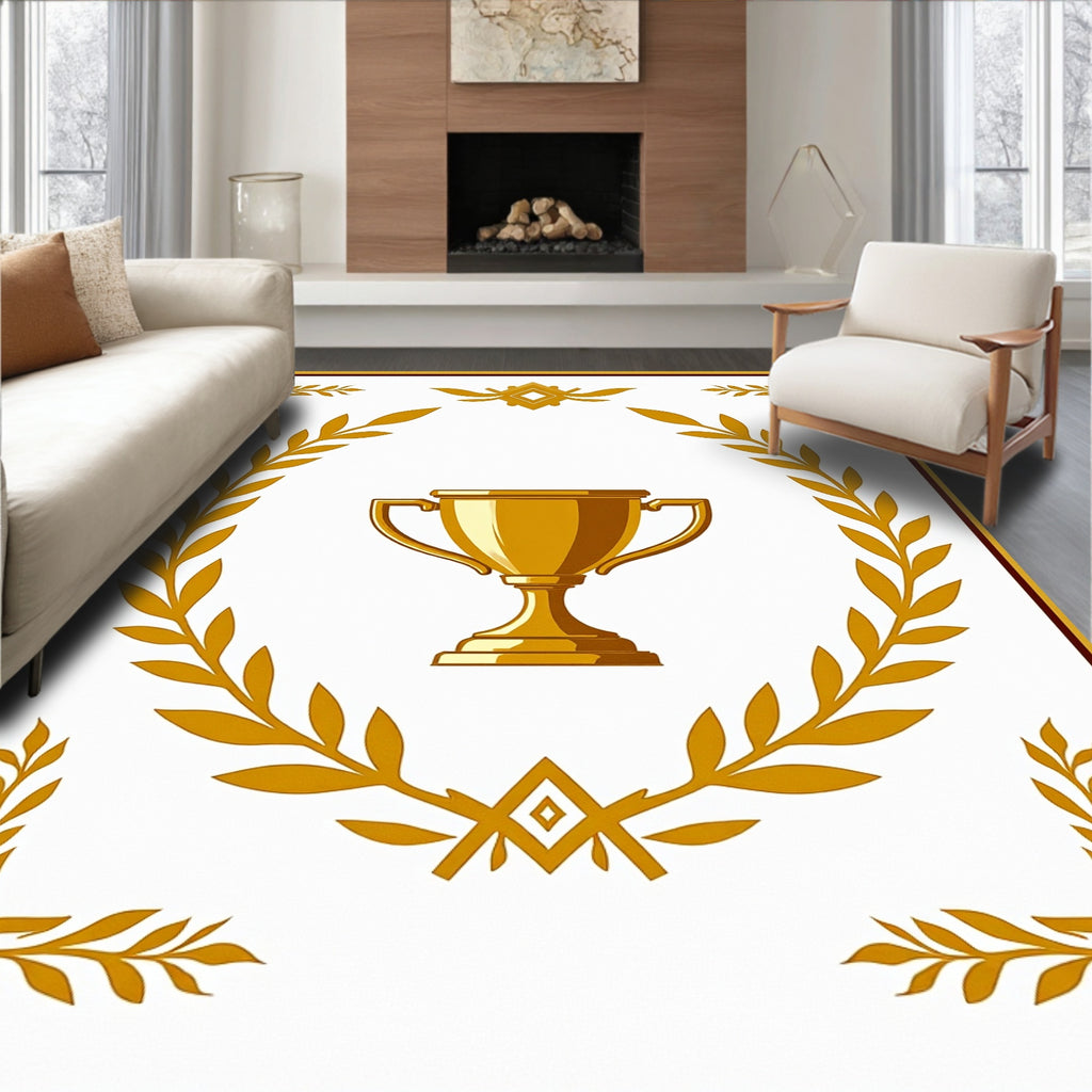Golden Trophy Laurel Wreath Framing Rug