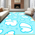 Whimsical Blue Sky Cloud Scatter Rug