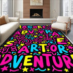 Fun Rainbow Alphabet Confetti Adventure Rug
