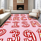 Circus Tent Red White Alphabet Rug