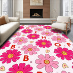 Pink Daisy Garden Alphabet Rug