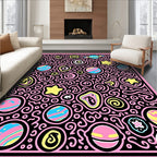 Pink Yellow Blue Celestial Swirl Rug