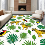 Jungle Tigers and Tropical Birds Rug
