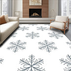 Winter Blue Snowflake Repeat Rug