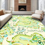 Playful Green Whimsical Creatures Rug