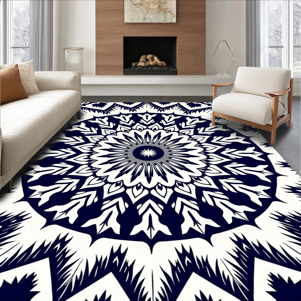 Midnight Blue Floral Radiance Rug