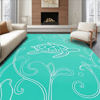 Oceanic Sea Turtle Swirls Garden Rug