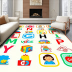 Colorful Alphabet Blocks Children's Play Rug