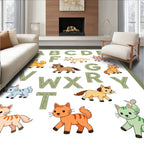 Whimsical Cats ABC Alphabet Art Rug