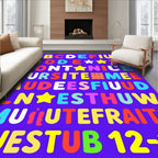 Colorful Alphabet Stars Numbers Rug