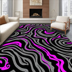 Electric Magenta Swirl Zebra Stripe Rug