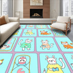 Whimsical Cartoon Animals Kids Play Rug