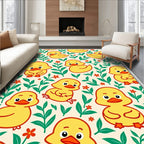 Yellow Duckling Garden Scene Rug