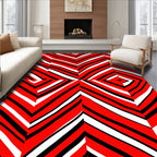 Bold Red Striped Chevron Rug