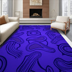 Electric Blue Organic Swirl Rug