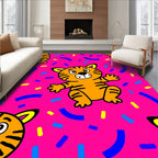 Pink Tiger Confetti Celebration Rug