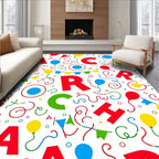 Joyful Alphabet Balloons Party Confetti Rug