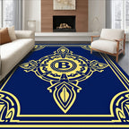 Royal Blue Golden Crest Medallion Rug
