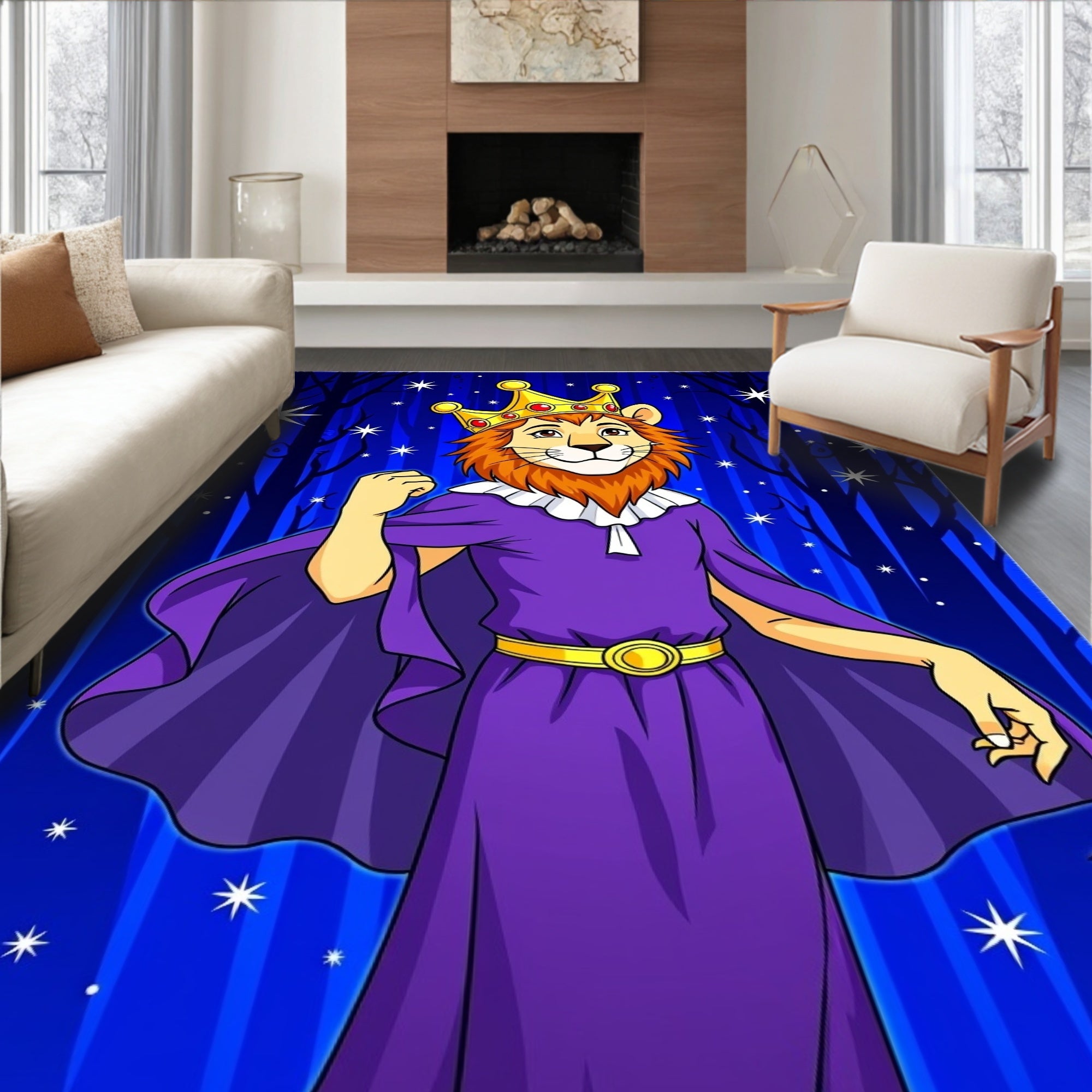 Royal Lion King Night Sky Rug