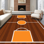Modern Court Markings Orange Wood Grain Rug