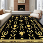 Golden Trophies Laurel Wreath Border Rug