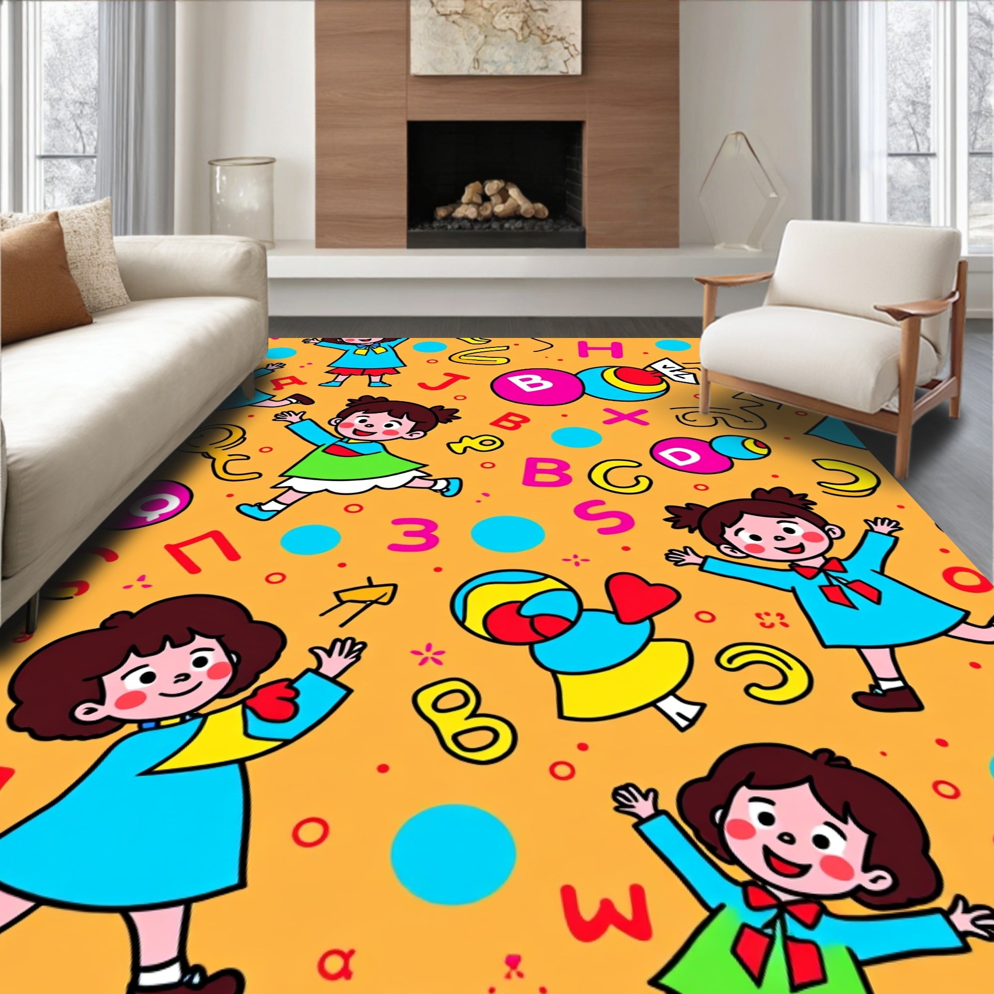 Playful Kids Alphabet Learning Rug