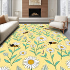 Yellow Daisy Bee Meadow Rug