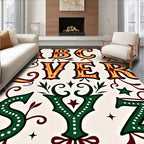 Vintage Western Alphabet Letters Relief Rug