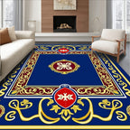 Royal Blue Crimson Gold Medallion Rug