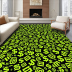 Neon Dollar Sign Collage Rug