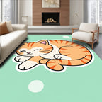 Whimsical Orange Tabby Cat Nap Rug