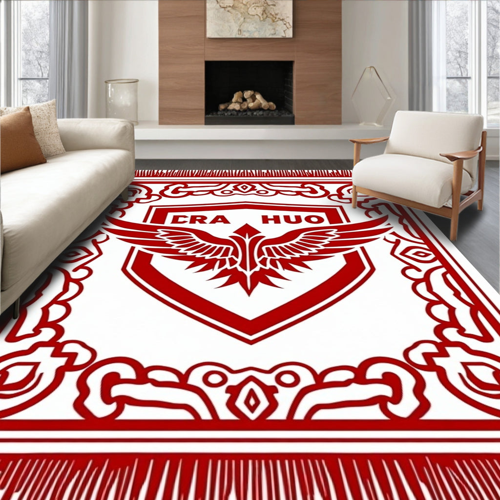 Crimson Crested Eagle Shield Rug