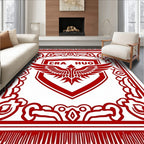 Crimson Crested Eagle Shield Rug